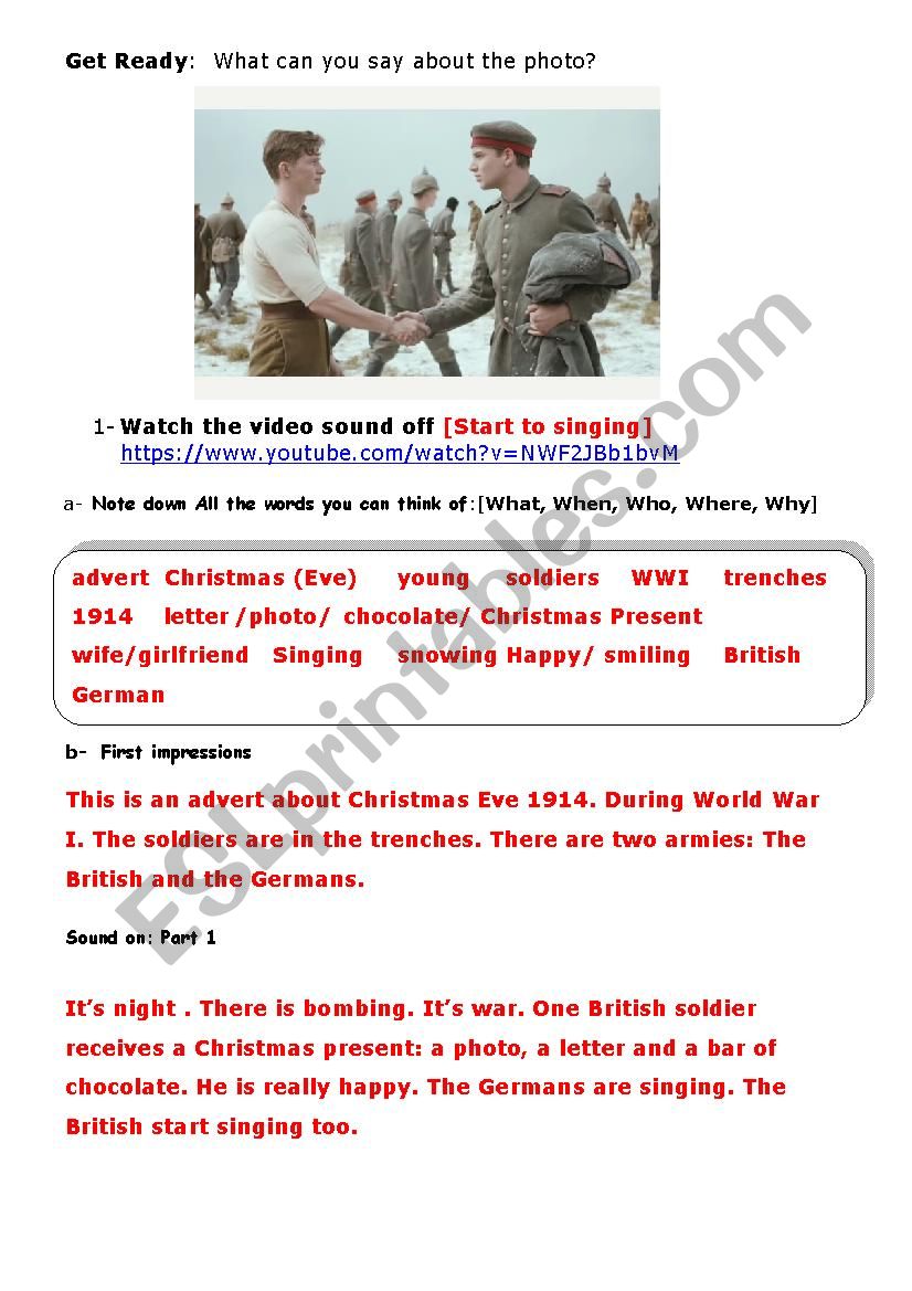 Christmas Truce Advert  [1914 WWI]